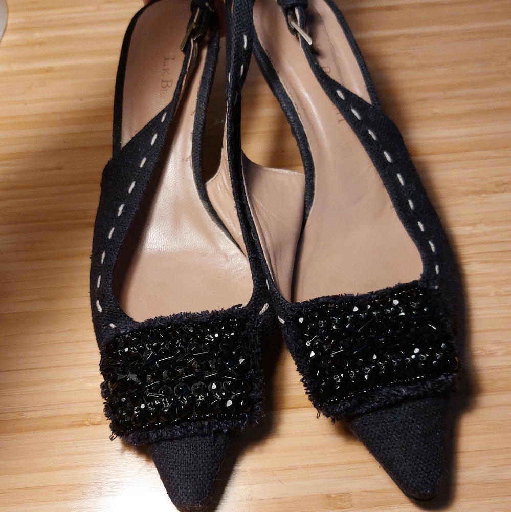 LK Bennett Black Heels with Pointed Toe and Criss-Cross Straps